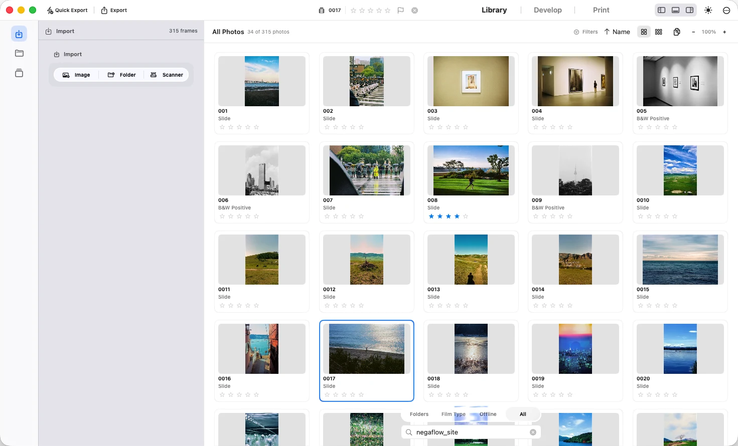 negaflow Library workspace